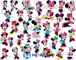 Disney Minnie Mouse svg, Minnie Mouse Bow svg, Mouse Pink png