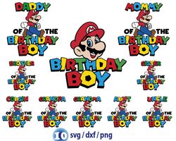 Mario Bros Birthday Boy svg, Mario Bros Dad of the Birthday Boy svg