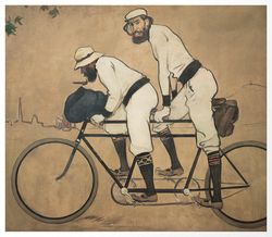 Ramon Casas and Pere Romeau on a Tandem - Cross Stitch Pattern Counted Vintage PDF - 111-222