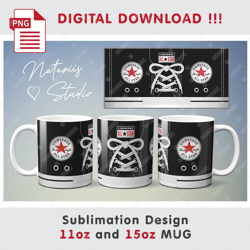Converse Sublimation Design - 11oz 15oz MUG - Digital Mug Wrap