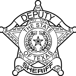 DEPUTY SHARIFF THE STATE OF TEXAS Black white vector outline or line art file for cnc laser cutting, wood, metal engravi