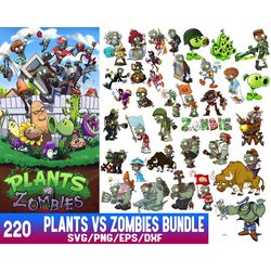 200+Plants vs Zombies bundle svg, png, dxf, eps – Gigabundlesvg
