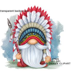 native american gnome png indian headdress clipart cute gonk western sublimation graphics decal tumbler
