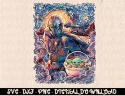 Star Wars The Mandalorian & The Child Starry Night Style  Digital Prints, Digital Download, Sublimation Designs, Sublima