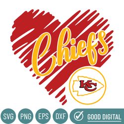 Chiefs Heart Svg, Kansas City Chiefs Png, Kansas City Chiefs Svg For Cricut, Kansas City Chiefs Logo Svg, Kansas City