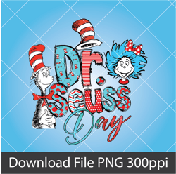 Dr Seuss PNG, Cat In The Hat PNG, Dr. Seuss Teacher PNG, Dr. Seuss Day PNG,  Read Across America, Cat Thing 1 Thing 2