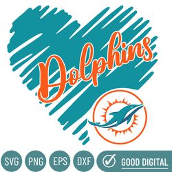 Dolphins Heart Svg, Miami Dolphins Png, Miami Dolphins Svg For Cricut, Miami Dolphins Logo Svg, Miami Dolphins Cut File