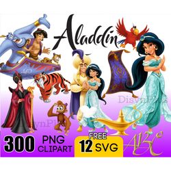300 Aladdin Clipart Png, Jasmine Png Bundle, Disney Png, Princess Png, Aladdin Png, Genie Png, Princess Jasmine Png