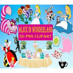 12 Alice in Wonderland Digital Paper, Disney Paper, Alice Scrapbook, Alice Wonderland Png