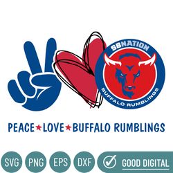 Peace Love Buffalo Rumblings Svg, Sport Svg, Buffalo Rumblings Svg, Buffalo Rumblings Png, Buffalo Rumblings Nfl, Nfl
