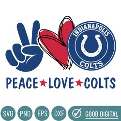 Peace Love Indianapolis Colts, Peace Love Svg, Colts Svg, Indianapolis Colts, Nfl Svg, Nfl Transfers ,Png Colts Logo