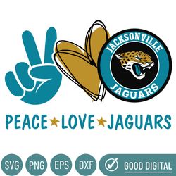 Peace Love Jaguars Svg, Sport Svg, Football Svg, Football Teams Svg, Nfl Svg, Jacksonville Jaguars Svg, Jaguars Football