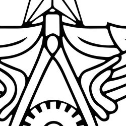 Air Force Civil Engineering Occupational Badge Black white vector outline or line art file for cnc laser cutting, wood,