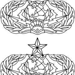 Air Force Cyberspace Support Black white vector outline or line art file for cnc laser cutting, wood, metal engraving, C