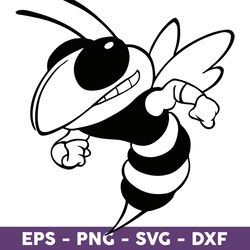 Hornet Bee Mascot Svg, Logo AiC Yellow Jackets Svg, Yellow Jackets Sublimation, Yellow Jackets Svg - Download File