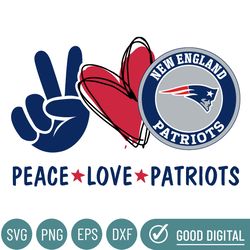 Peace Love New England Patriots Svg, New England Patriots Svg, Patriots Svg, Football Svg, Football Teams Svg, Nfl Logo