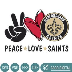 Peace Love Saints Svg, New Orleans Saints Peace Love Svg File, Instant Download