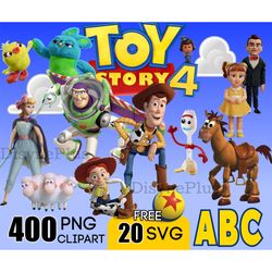 400 Toy Story Clipart Png, Toy Story 4 Bundle, Toy Story Birthday, Party Banner, Story Alphabet