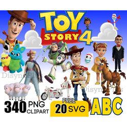 340 toy story clipart png, toy story 4 bundle, toy story birthday, party banner, story alphabet