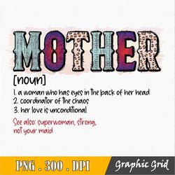 Mother's Day PNG, Mom Definition Sublimation Design Download, Mother Definition Background PNG, Floral Bleach Effect