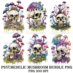 Psychedelic Mushroom Bundle PNG, Mushroom PNG, Mushroom Vector