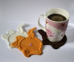 Cat butt mug rug Coasters crochet pattern