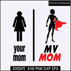 Mom SVG cut file for cricut and silhouette with heart detail, PNG, EPS, dxf | Mother's Day svg