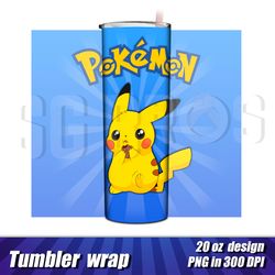 Pikachu tumbler full wrap, Pikachu personalized tumbler design, Pokemon pikachu tumbler template, Pikachu png template