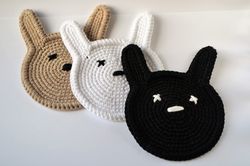 mug rug bunny coasters crochet pattern