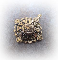 Brass shield necklace pendant,Vintage Brass shield pendant charm,handmade locket,ukrainian jewelry,medieval necklace