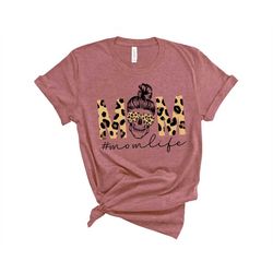 Mom Skull Shirt,Messy Bun SkullShirt,Gift for Mom,Gift for Her, Mothers Day, Mom Life Tshirt, Mom to be Shirt, Mom Life