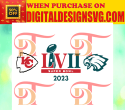 Kan-sas City Chi-efs vs Philadel-phia Eagles LVII Svg, Super Bowl N F L svg, Super Bowl Svg