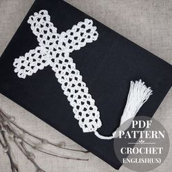 Cross bookmark crochet pattern pdf, easy crochet pattern, Easter Cross bookmark, gift Easter for book lovers DIY.