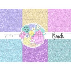Beach Digital Textures | Pastel Glitter Background