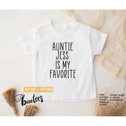 Funny Auntie Shirt for Kids Adults Personalized Name Funny T-shirt Men Women Baby Tees Tshirt Gift Birthday Aunt Nephew