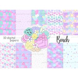 Beach Pattern Bundle | Pastel Background Set