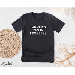 Funny Farmer's Tan Shirt. T-shirt Gift Idea For Farmer. Tshirt Present For Gardener. Gardening Farming Construction Work