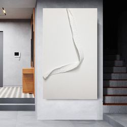 3D Sculpture White Painting "Absoluteness" Original Abstract Wall Art Modern textured To Order