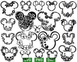 Minnie Mouse ornament svg, disney flower svg, Minnie arrangements svg png