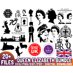 20 Files Queen Elizabeth Bundle SVG