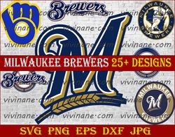 Bundle 7 Files Milwaukee Brewers Baseball Team SVG, Milwaukee Brewers svg, MLB Team  svg, MLB Svg, Png, Dxf, Eps, Jpg,