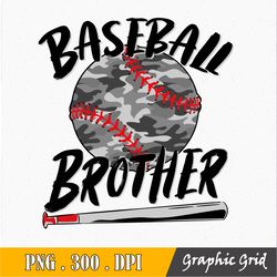 Baseball Brother Png Image, Baseball Camo Black Design, Sublimation Designs Downloads, Png File