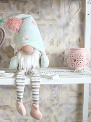 Plush handmade gnome long legs gift for your home