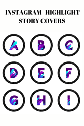 26  english alphabet and numbers instagram highlight covers.   Purple social media icons. Instagram highlight story