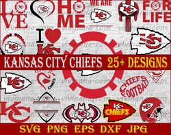Bundle 19 Files Kansas City Chiefs Football team Svg, Kansas City Chiefs Svg, NFL Teams svg, NFL Svg, Png, Dxf, Eps