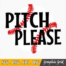 Pitch Please SVG Cutting File, AI, Dxf and PNG | Instant Download | Cricut and Silhouette | Baseball | Softball