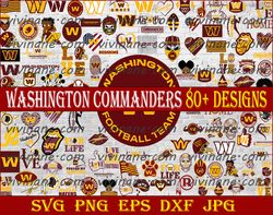 Bundle 118 Files Washington Commanders Football Team Svg, Washington Commanders Svg, NFL Teams svg, NFL Svg, Png, Dxf