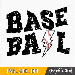 Baseball Distressed Lightning Bolt PNG