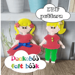 Felt Doll with clothes Play Set for girl PDF Pattern
