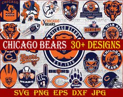 Bundle 26 Files Chicago Bears Football team Svg, Chicago Bears svg, NFL Teams svg, NFL Svg, Png, Dxf, Eps